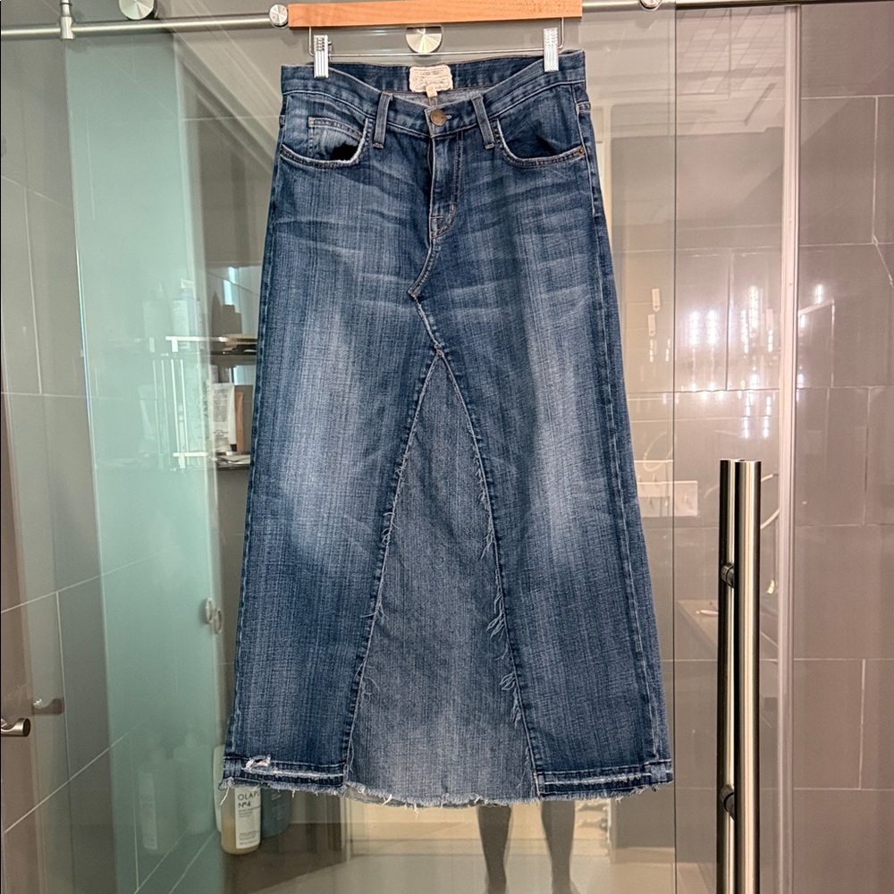 Denim Maxi Skirt - Blue